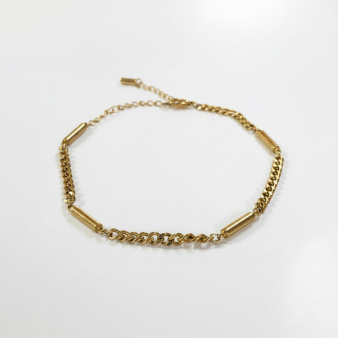 Tobillera magnética con cadena de oro