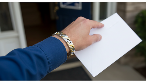 Silver Gold Swirl Wide Stainless Steel Magnetic Bracelet