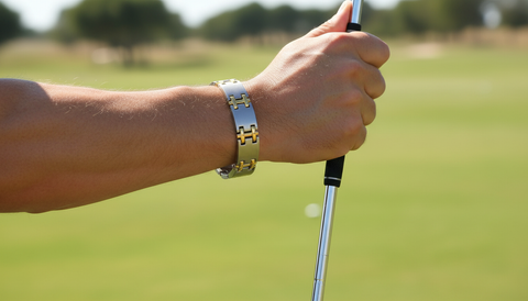 Close-up Wrist Shot with Titanium Magnetic Bracelet