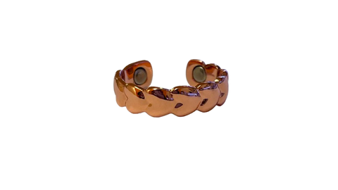 Bague en cuivre avec cœurs brillants