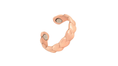 Bague en cuivre avec cœurs brillants