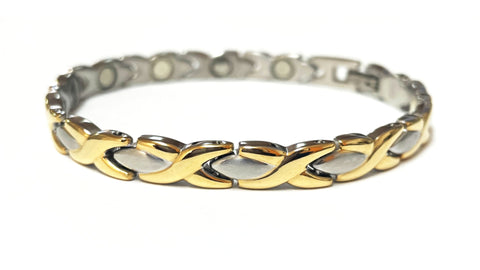 XO 2-Tone Stainless Steel Magnetic Anklet