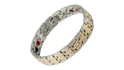 Pulsera 4 en 1 de eslabones de plata y oro de Ions