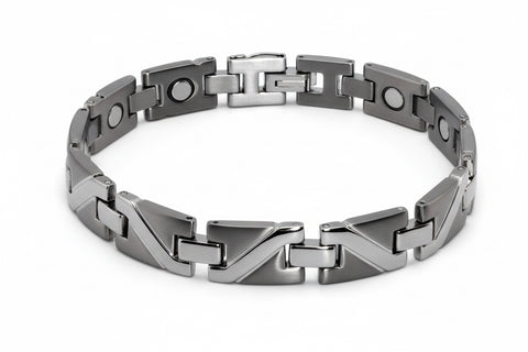 Silver/SH Swirl Wide SS Magnetic Bracelet