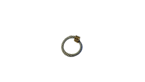 Anillo de cuerda magnética – Alambre de plata y bola de oro