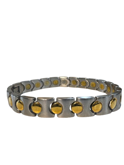 Magnetic SSB Silver with Gold Dot Design