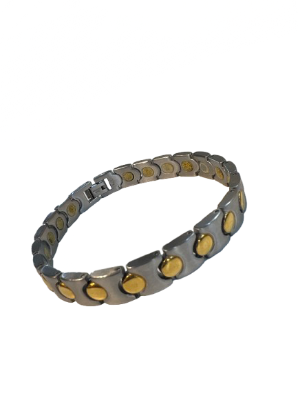 Magnetic SSB Silver with Gold Dot Design