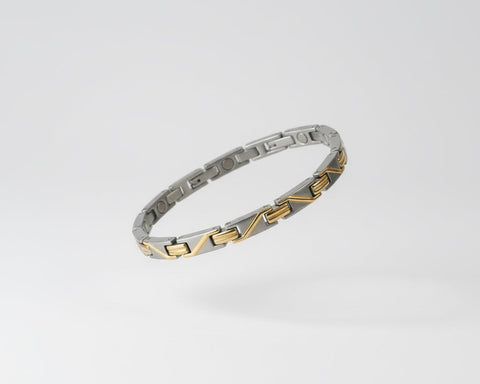 Slim 2 Tone Swirl Equal Sign link Magnetic Bracelet