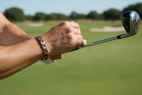 Golfers Copper Bracelet Golf Swing Close-up