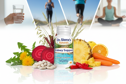 Kidney Support with herbs and healthy lifestyle