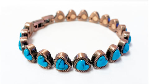 Copper Turquoise Hearts