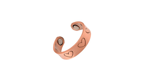 Copper Heart Engraved Ring