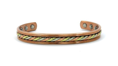 Copper Bangle 3 Tone Detail