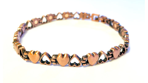 Antique Copper Hearts Anklet