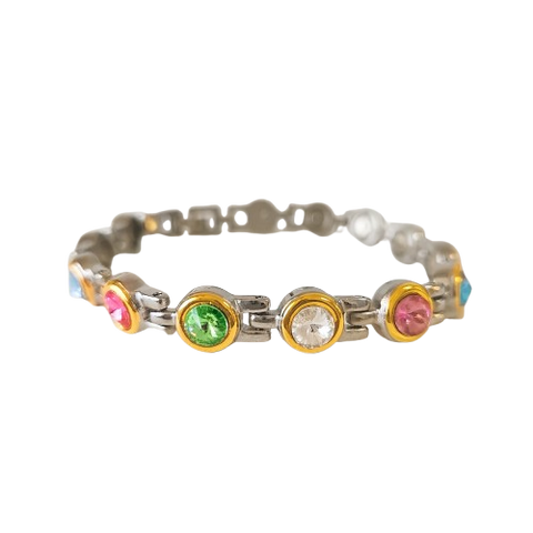 Crystals CZ in Silver with Gold rim