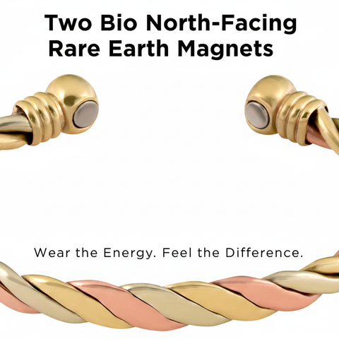 3 Tone Copper Twist Magnetic Bracelet