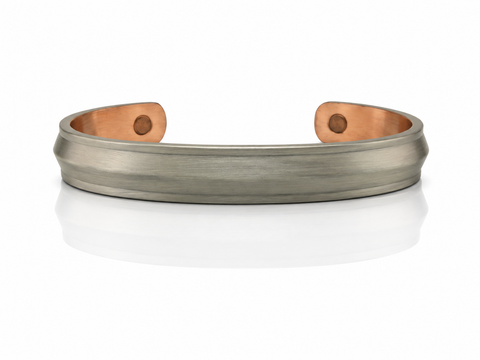 Antique Silver Edge two tone bracelet with copper inside. copper with magnet bracelet