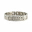A silver-toned magnetic link bracelet shown on a plain white background.