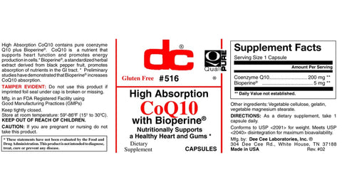 Coenzyme Q10 avec Biopérine