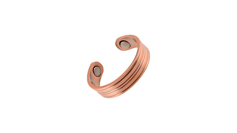 Copper Straight Lines Ring