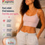 Woman wearing a pink sports bra and gray sweatpants with Dr. Sierra Magnets product on a blurred background