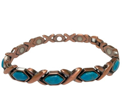Copper Turquoise Hexagons
