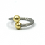 Anneau de corde magnétique – Fil d'argent et boule d'or