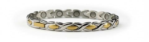 XO Silver X Gold O Bio Magnetic Bracelet