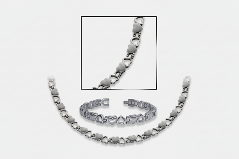 Conjunto B-NL de corazón de plata