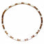 Gold and white chain necklace on a white background