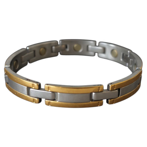Slim 2 Tone Gold Rim Silver In Bracelet