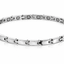 A silver-toned magnetic therapy link Necklace with polished and brushed metal segments, displayed on a clean white background.