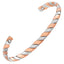 Copper 2 Tone Twist Magnetic Bracelet Cuff
