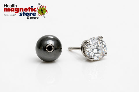 Pendientes magnéticos redondos de circonita cúbica