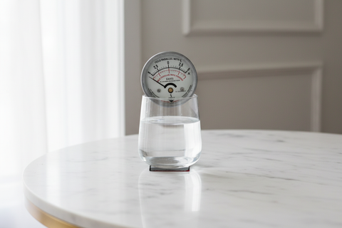 Elegant gauss meter setup on table