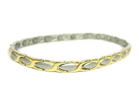 XO 2-Tone Stainless Steel Magnetic Anklet