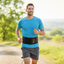 Man Jogging with Magnetic Back Belt