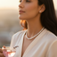 Pearl Necklace White Latina Woman Lavender Tea