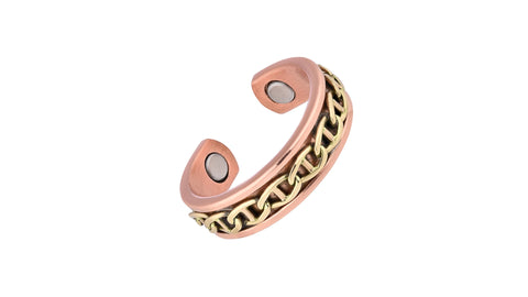 Copper Gold Chain Ring