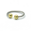 Silver Wire Gold Ball ring