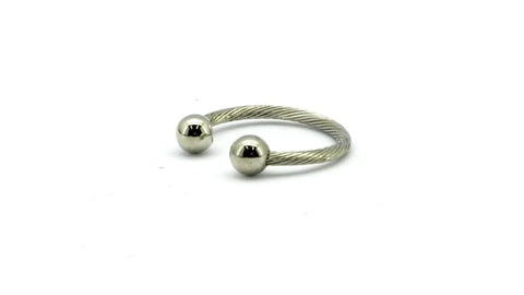 Silver Wire Silver  Ball ring