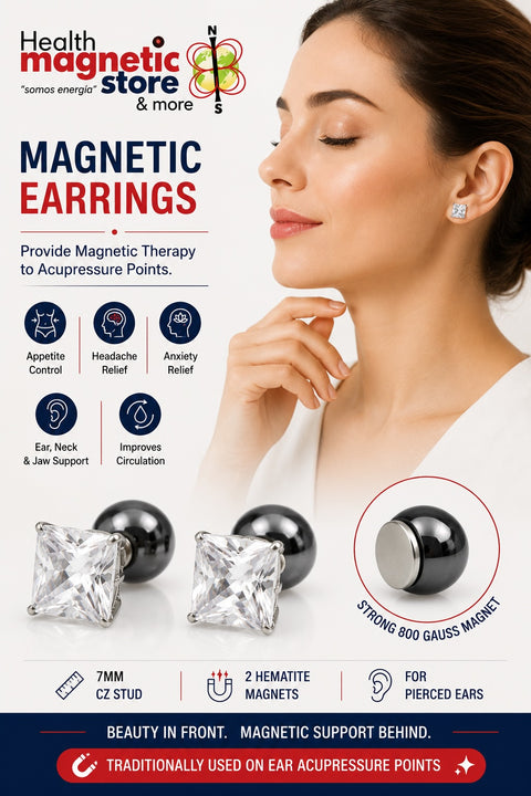 Magnetic Earrings Square CZ