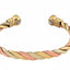 Brazalete de plata y cobre martillado